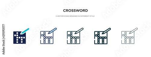 crossword icon in different style vector illustration. two colored and black crossword vector icons designed in filled, outline, line and stroke style can be used for web, mobile, ui