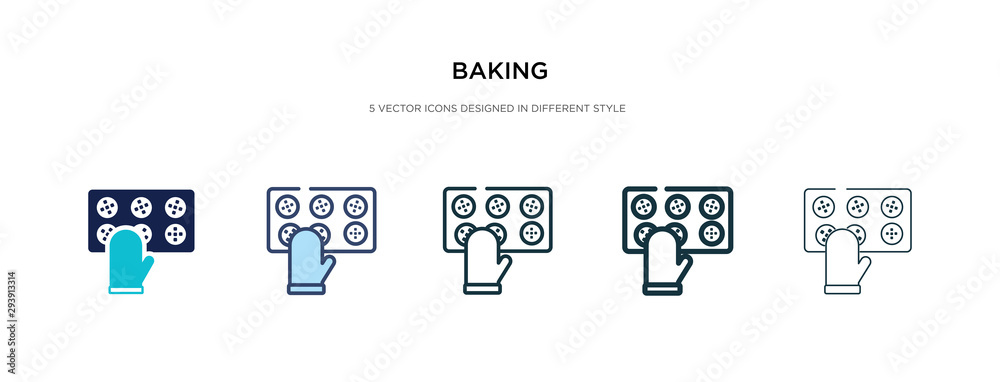 baking icon in different style vector illustration. two colored and black baking vector icons designed in filled, outline, line and stroke style can be used for web, mobile, ui