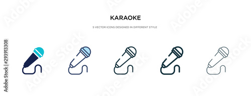karaoke icon in different style vector illustration. two colored and black karaoke vector icons designed in filled, outline, line and stroke style can be used for web, mobile, ui