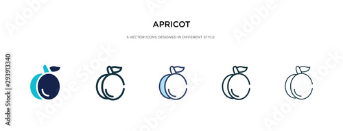 apricot icon in different style vector illustration. two colored and black apricot vector icons designed in filled, outline, line and stroke style can be used for web, mobile, ui