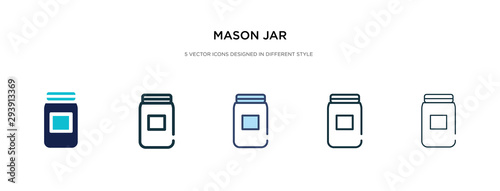 mason jar icon in different style vector illustration. two colored and black mason jar vector icons designed in filled, outline, line and stroke style can be used for web, mobile, ui