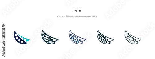 pea icon in different style vector illustration. two colored and black pea vector icons designed in filled, outline, line and stroke style can be used for web, mobile, ui