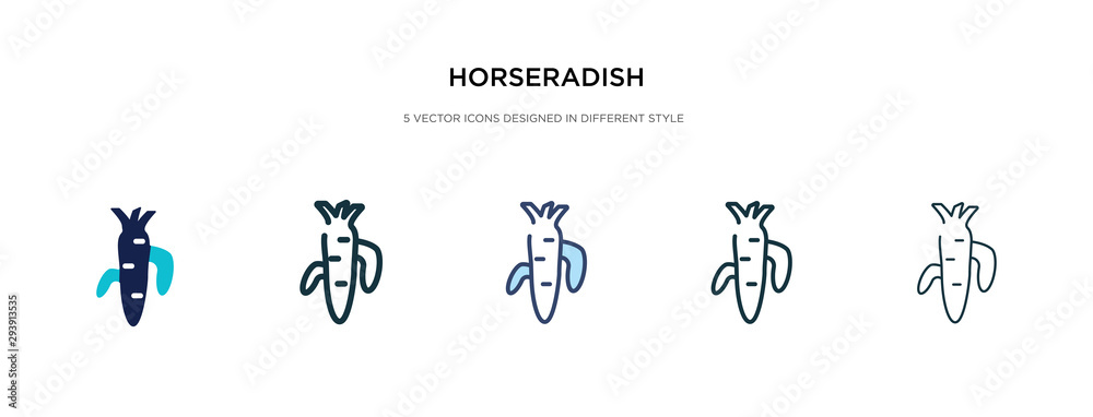 horseradish icon in different style vector illustration. two colored and black horseradish vector icons designed in filled, outline, line and stroke style can be used for web, mobile, ui