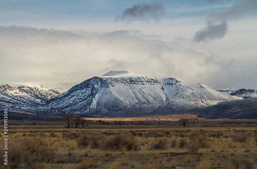 Steens Mountain in Oregon, USA on a cloudy morning