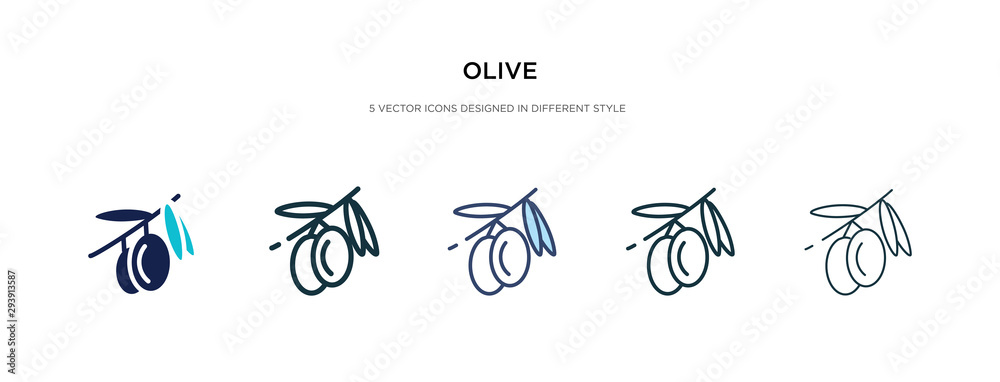 olive icon in different style vector illustration. two colored and black olive vector icons designed in filled, outline, line and stroke style can be used for web, mobile, ui