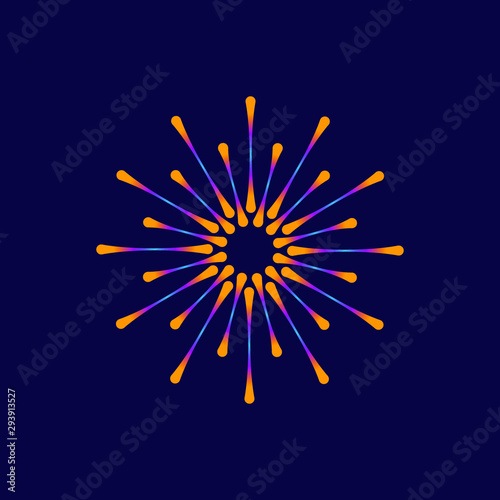 Modern Abstract Firework Spark Light Beam Design Template for Autism, Healthcare, Personal Encouragement, Company Sign, Celebration