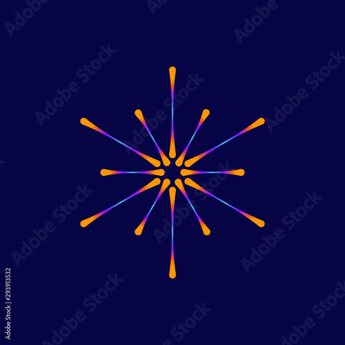 Modern Abstract Firework Spark Light Beam Design Template for Autism, Healthcare, Personal Encouragement, Company Sign, Celebration