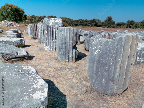 teos ancient city ruins columns photo