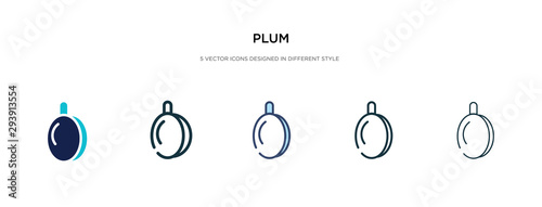 plum icon in different style vector illustration. two colored and black plum vector icons designed in filled, outline, line and stroke style can be used for web, mobile, ui