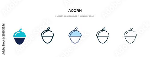 acorn icon in different style vector illustration. two colored and black acorn vector icons designed in filled, outline, line and stroke style can be used for web, mobile, ui