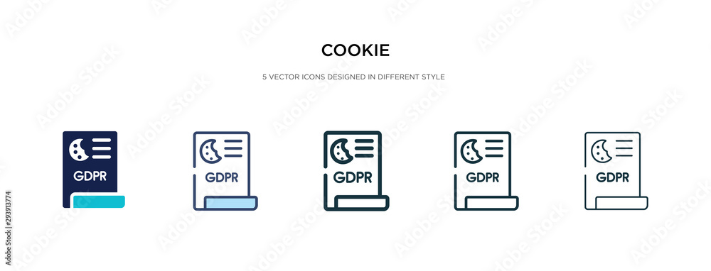 cookie icon in different style vector illustration. two colored and black cookie vector icons designed in filled, outline, line and stroke style can be used for web, mobile, ui cookie icon in different style vector illustration. two colored and black cookie vector icons designed in filled, outline, line and stroke style can be used for web, mobile, ui