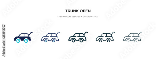 trunk open icon in different style vector illustration. two colored and black trunk open vector icons designed in filled, outline, line and stroke style can be used for web, mobile, ui