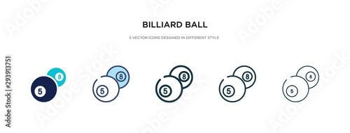 billiard ball icon in different style vector illustration. two colored and black billiard ball vector icons designed in filled, outline, line and stroke style can be used for web, mobile, ui
