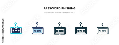 password phishing icon in different style vector illustration. two colored and black password phishing vector icons designed in filled, outline, line and stroke style can be used for web, mobile, ui