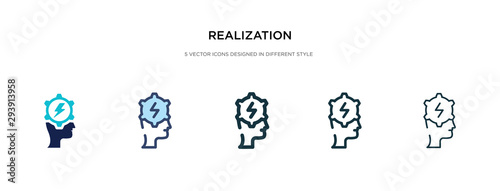 realization icon in different style vector illustration. two colored and black realization vector icons designed in filled, outline, line and stroke style can be used for web, mobile, ui