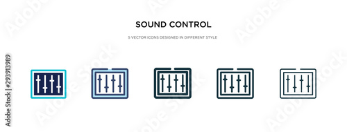 sound control icon in different style vector illustration. two colored and black sound control vector icons designed in filled, outline, line and stroke style can be used for web, mobile, ui