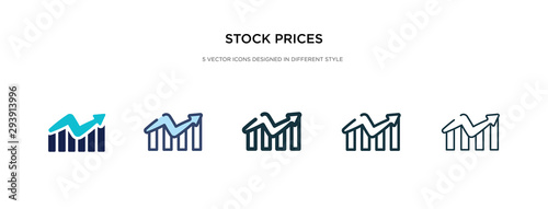 stock prices icon in different style vector illustration. two colored and black stock prices vector icons designed in filled, outline, line and stroke style can be used for web, mobile, ui