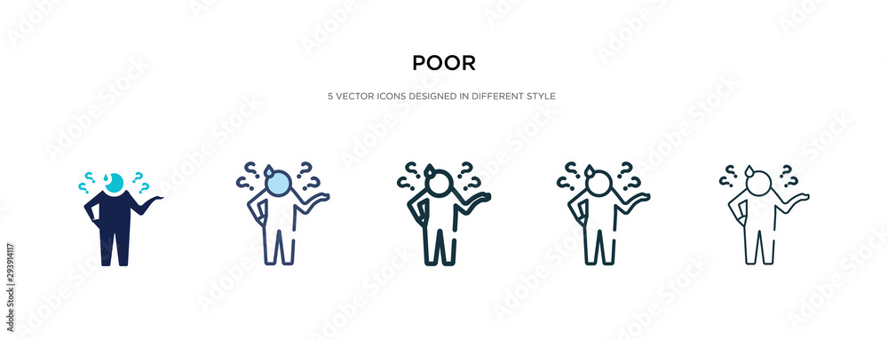 poor icon in different style vector illustration. two colored and black poor vector icons designed in filled, outline, line and stroke style can be used for web, mobile, ui poor icon in different style vector illustration. two colored and black poor vector icons designed in filled, outline, line and stroke style can be used for web, mobile, ui