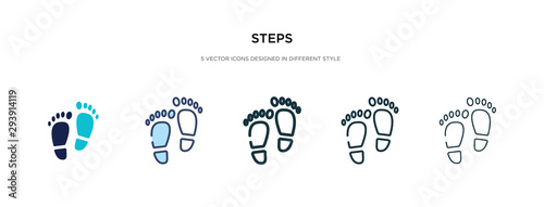steps icon in different style vector illustration. two colored and black steps vector icons designed in filled, outline, line and stroke style can be used for web, mobile, ui