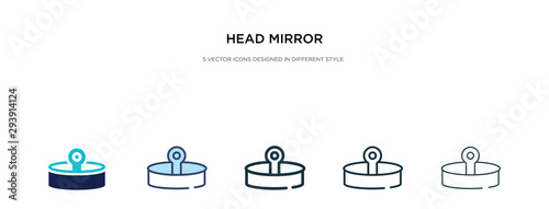 head mirror icon in different style vector illustration. two colored and black head mirror vector icons designed in filled, outline, line and stroke style can be used for web, mobile, ui