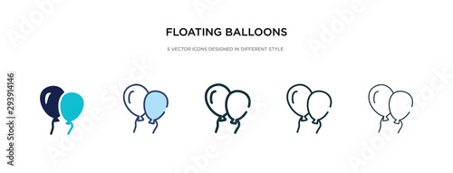 floating balloons icon in different style vector illustration. two colored and black floating balloons vector icons designed in filled, outline, line and stroke style can be used for web, mobile, ui photo