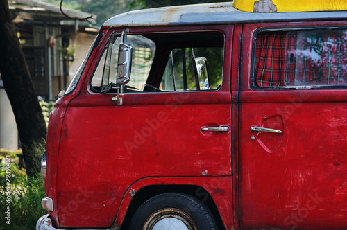 The part of old red car