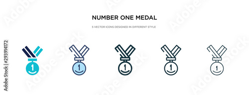 number one medal icon in different style vector illustration. two colored and black number one medal vector icons designed in filled, outline, line and stroke style can be used for web, mobile, ui