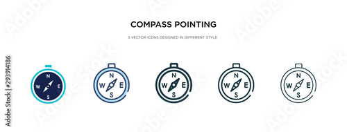 compass pointing south east icon in different style vector illustration. two colored and black compass pointing south east vector icons designed in filled, outline, line and stroke style can be used