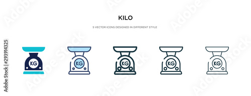 kilo icon in different style vector illustration. two colored and black kilo vector icons designed in filled, outline, line and stroke style can be used for web, mobile, ui photo
