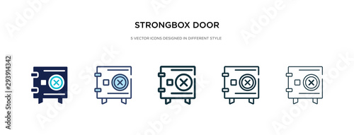 strongbox door icon in different style vector illustration. two colored and black strongbox door vector icons designed in filled, outline, line and stroke style can be used for web, mobile, ui