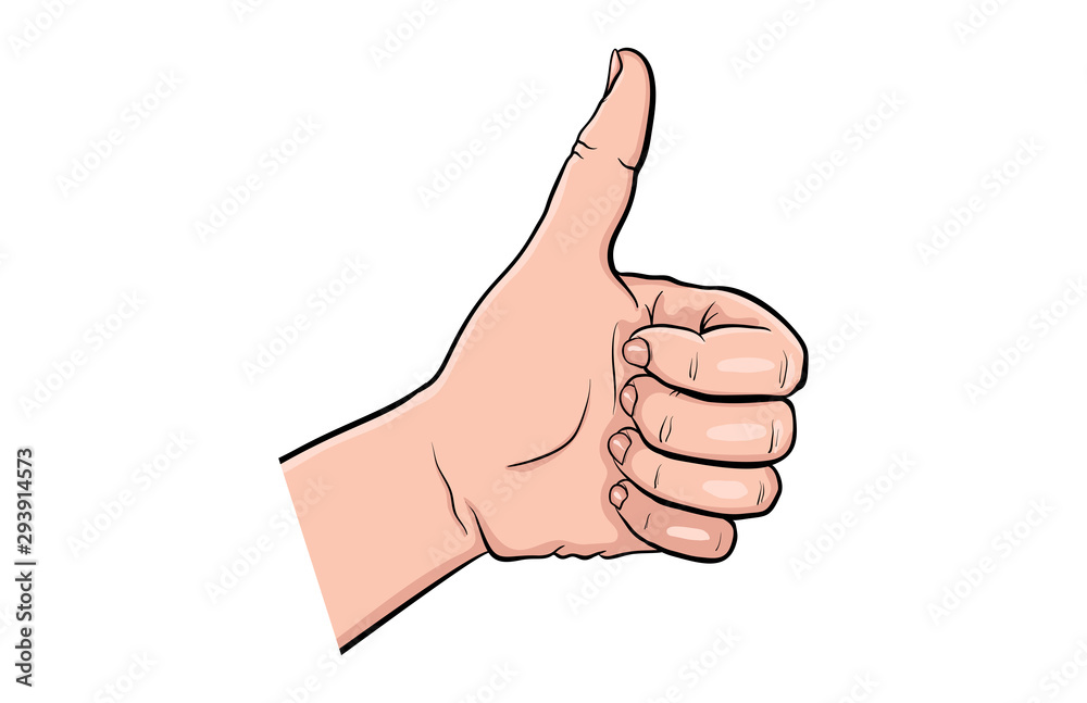 Hand gesture comic book pop art isolated Hand gesture comic book pop art isolated