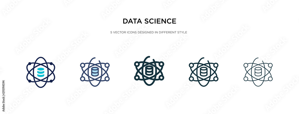 data science icon in different style vector illustration. two colored and black data science vector icons designed in filled, outline, line and stroke style can be used for web, mobile, ui