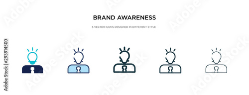 brand awareness icon in different style vector illustration. two colored and black brand awareness vector icons designed in filled, outline, line and stroke style can be used for web, mobile, ui