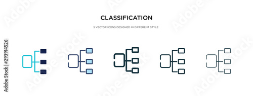 classification icon in different style vector illustration. two colored and black classification vector icons designed in filled, outline, line and stroke style can be used for web, mobile, ui photo