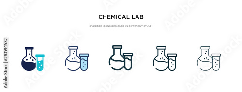chemical lab icon in different style vector illustration. two colored and black chemical lab vector icons designed in filled  outline  line and stroke style can be used for web  mobile  ui