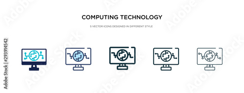 computing technology icon in different style vector illustration. two colored and black computing technology vector icons designed in filled, outline, line and stroke style can be used for web,