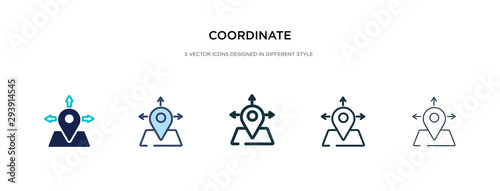 coordinate icon in different style vector illustration. two colored and black coordinate vector icons designed in filled, outline, line and stroke style can be used for web, mobile, ui