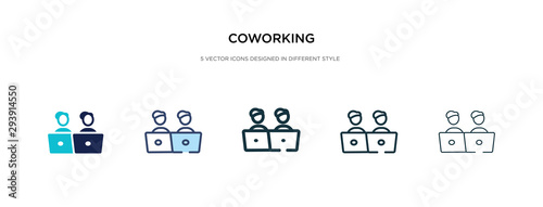 coworking icon in different style vector illustration. two colored and black coworking vector icons designed in filled, outline, line and stroke style can be used for web, mobile, ui