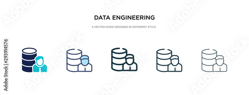 data engineering icon in different style vector illustration. two colored and black data engineering vector icons designed in filled, outline, line and stroke style can be used for web, mobile, ui