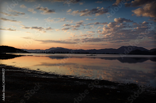 Sunrise on the Neretva River delta  Croatia