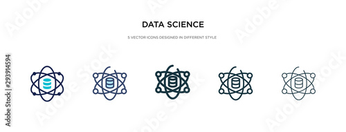 data science icon in different style vector illustration. two colored and black data science vector icons designed in filled, outline, line and stroke style can be used for web, mobile, ui