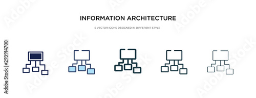information architecture icon in different style vector illustration. two colored and black information architecture vector icons designed in filled, outline, line and stroke style can be used for