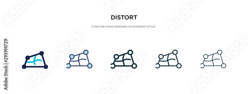 distort icon in different style vector illustration. two colored and black distort vector icons designed in filled, outline, line and stroke style can be used for web, mobile, ui