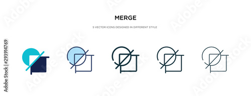 merge icon in different style vector illustration. two colored and black merge vector icons designed in filled, outline, line and stroke style can be used for web, mobile, ui