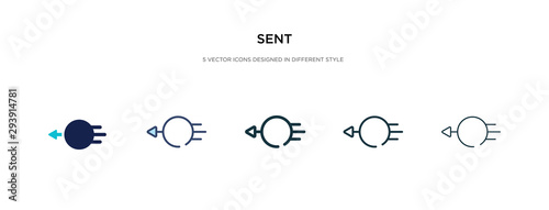 sent icon in different style vector illustration. two colored and black sent vector icons designed in filled, outline, line and stroke style can be used for web, mobile, ui