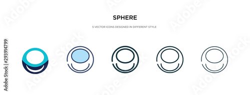 sphere icon in different style vector illustration. two colored and black sphere vector icons designed in filled, outline, line and stroke style can be used for web, mobile, ui