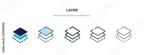 layer icon in different style vector illustration. two colored and black layer vector icons designed in filled, outline, line and stroke style can be used for web, mobile, ui photo