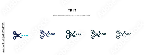trim icon in different style vector illustration. two colored and black trim vector icons designed in filled, outline, line and stroke style can be used for web, mobile, ui