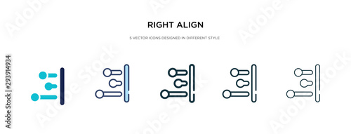 right align icon in different style vector illustration. two colored and black right align vector icons designed in filled, outline, line and stroke style can be used for web, mobile, ui