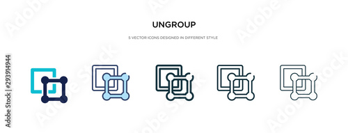 ungroup icon in different style vector illustration. two colored and black ungroup vector icons designed in filled, outline, line and stroke style can be used for web, mobile, ui